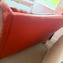 Vintage Red Leather Tufted High-Back Loveseat / 2-Seater Sofa Image 4