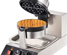 Commercial Belgian Waffle Maker 1300W Round Stainless Steel