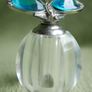 Vintage PERFUME BOTTLE-Butterfly Decorative Glass Perfume Bottle - Empty Vintage Style Jeweled Enameled Crystal Perfume Holder Image 2