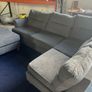 grey corner sofa with matching footstool Image 6