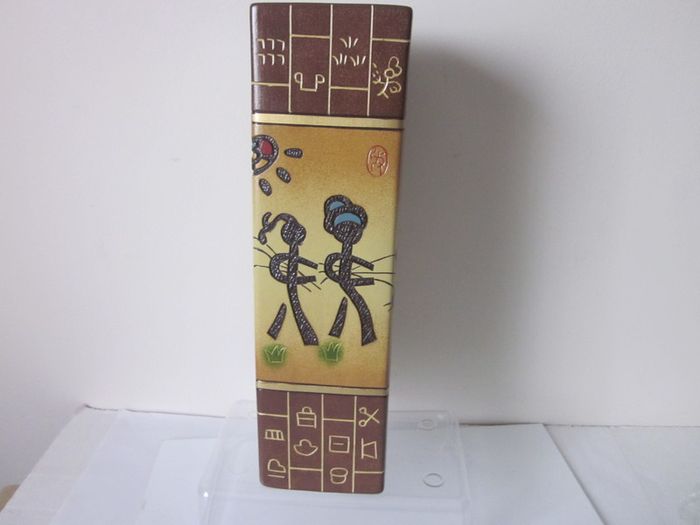 Chinese  Square Pottery Vase 11inches