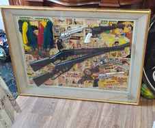 Very Large Old Collectors Toy Gun Display, this has to be Collected as is very big and has glass front.,