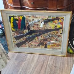 Very Large Old Collectors Toy Gun Display, this has to be Collected as is very big and has glass front.,