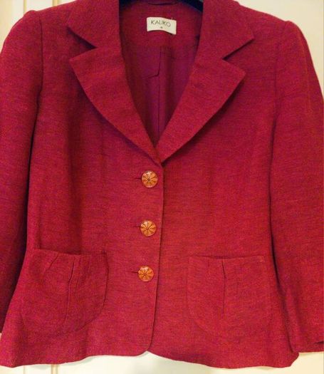 KALIKO Fuchsia Pure Linen Blazer S14