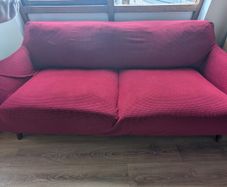 Red 3 seater sofa