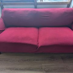 Red 3 seater sofa