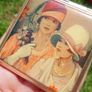 Vintage Art Deco 1930s, hand-painted, enameled compact mirror Image 6