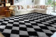 Rugs Living Room 160x230cm- Fluffy Shaggy Area Rugs for Bedroom - Large Anti Slip Carpet - Washable Modern Floor Carpets