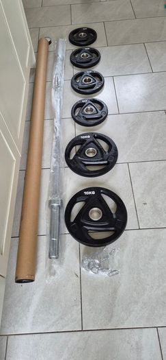 brand new olympic tri grip weight lifting set A