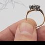 Antique gold engagement ring, Art Deco 18ct gold engagement ring with 3 diamonds set in platinum mount Image 4