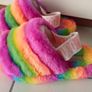 New UGG Fluff Rainbow Color Women's Slippers Image 9