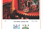 1985 Great Britain Limited Edition Lithographed Print measuring 333mm X 257mm showing Christmas Commemorative stamps with First Day of Issue Cancel