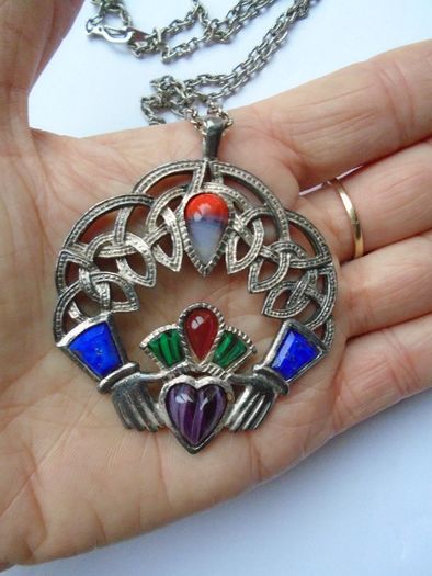 Claddagh pendant, Jewellery, Sol D'Or necklace,Statement jewellery, gift.