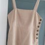 MANGO beige cord pinafore with pockets Sz L (12-14) Image 2