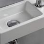 Wall Hung Basin Sink Small Cloakroom Basin Rectangle Ceramic Wash Basin (Right Hand) Image 4
