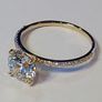 14k Gold ring with 2.07 ct Lab-Grown Diamond, 1.87ct main lab-diamond cerified by IGI and Laser inscripted Ideal cut! Image 3