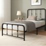 3ft Single Bed Frame with Headboard (90 x 190 cm) - 14'' Height - Metal Bed Base with Footboard - Steel Slat Support - Easy Assembly - Black Image 7