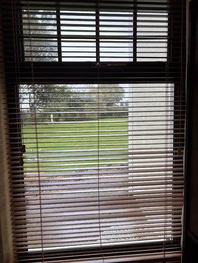 6x Matching UPVC Double-Glazed Windows with Wooden Venetian Blinds (850mm x 1400mm)