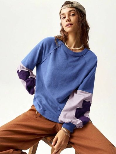 Fab Bohemela Blue Sweatshirt Size XL