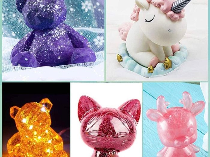 4 Pcs 3D Animals Epoxy Resin Mould Silicone Crystal Epoxy Casting Mold DIY Crafts Tool for Handmade Candle, Resin Crafts (FREE POSTAGE)