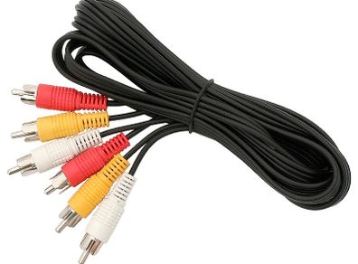 New 3m 3x RCA to 3x RCA Male Cinch AV Audio Video Cord Composite Cable #1211