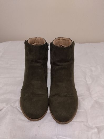 Green Suede Ankle Boots