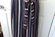 Zara Navy  &amp; Cream  Elasticated (Traffic Collection)Pants