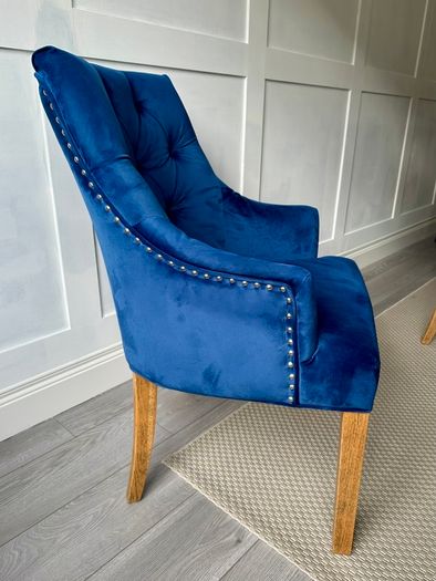 Royal Blue Velvet Dining Chairs x6