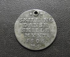 1805 Denmark. Christian VII. Silver 2 Skilling