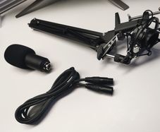 XLR microphone with the arm and shock mount