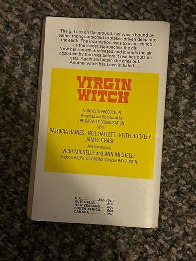 Virgin Witch illustrated Klaus Vogel Paperback Horror fiction based on the film