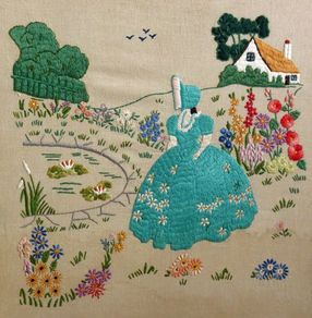 Tapestry - Lady in Garden