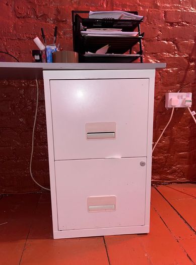 Cream Two Drawer Filing Cabinets