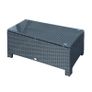 Rattan Garden Furniture Coffee Table Patio Iron Frame Tempered Glass (Black Image 2