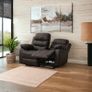 FINAL UNITS 2 Seater Leather Recliner Sofa, Brown Image 7