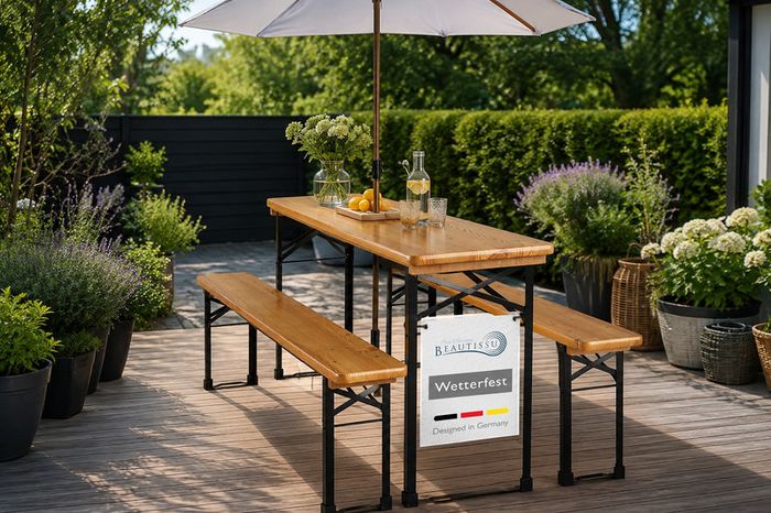 Foldable 3-Piece Beer Garden & Picnic Table Set