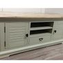 Hand-Painted TV Console, Cabinet, Solid Wood Top & Storage Image 5
