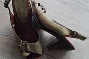 LEATHER Wooden Heeled Buckle Strap Sandals