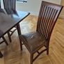 Solid Hardwood Extendable Dining Table 1.6m to 2.1m long and 6 Chairs Image 4