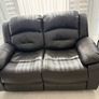 Black Leather Recliner Sofa Set (2-Seater & 1-Seater) Image 4