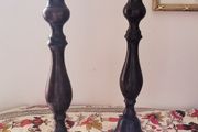Antique pair of cast candlesticks