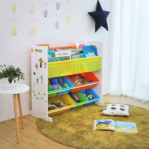New Wooden Children Book Toy Storage Boxes Organizer - FREE P&P