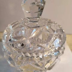 Vintage/Antique Art Deco Glass Lidded Pot/Vanity Pot