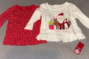 New with tag Baby girl Christmas tops 0-3 m