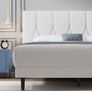 Double Bed Frame, White, Upholstered Image 2