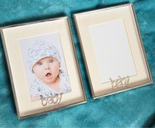 Set of 2 silver-toned metal photo frames.