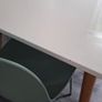White top Rectangular Dining table from EZ Living Interiors with wooden legs Image 5