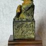 Chinese "Nine Dragons" Sculpture - Patinated Bronze, Wooden Stand, Signed Image 4