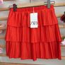skirt Zara mini pleated tiered skirt coral red small Image 3