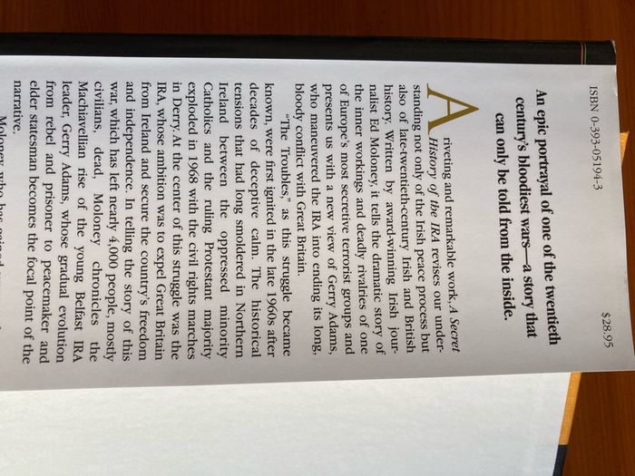 History book:'A Secret History Of The IRA'
